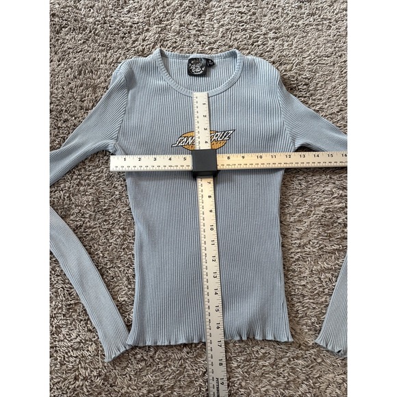 Y2K Surf Ribbed Santa Cruz Long Sleeve Stretch Women's Medium M Vintage - Picture 4 of 5